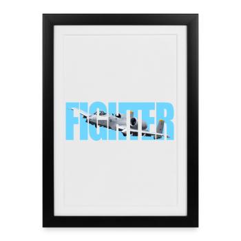 Chasseur A-10 Thunderbolt II - Affiche encadrée (27 × 37 cm) - noir - Devant
