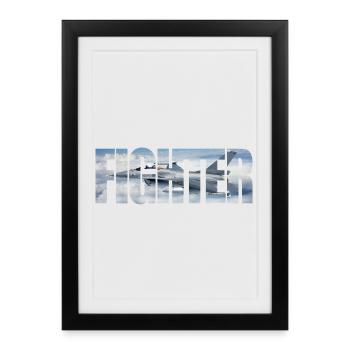 Chasseur F-16 Fighting Falcon - Affiche encadrée (27 × 37 cm) - noir - Devant