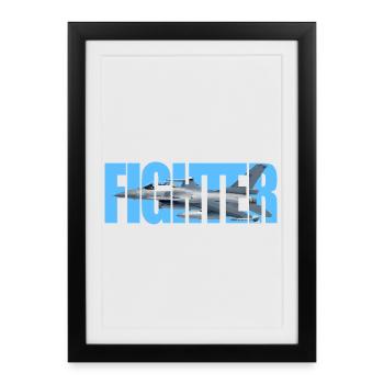 Chasseur F-16 Fighting Falcon - Affiche encadrée (27 × 37 cm) - noir - Devant