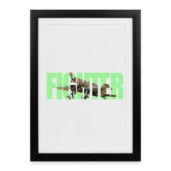 Chasseur I-16 - Affiche encadrée (27 × 37 cm) - noir - Devant