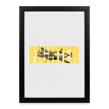 Chasseur P-38 Lightning - Affiche encadrée (27 × 37 cm) - noir - Devant