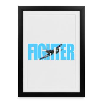 Fighter Spitfire - Framed poster (27 × 37 cm) - black - Front