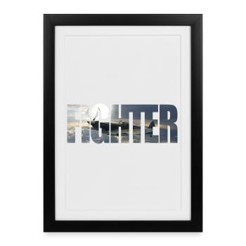 Fighter Spitfire - Framed poster (27 × 37 cm) - black - Front