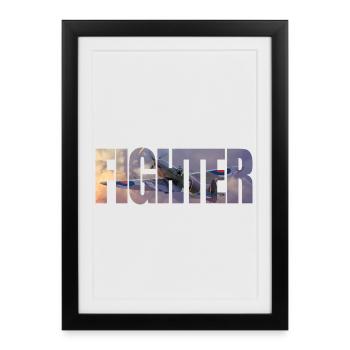 Fighter Spitfire - Framed poster (27 × 37 cm) - black - Front