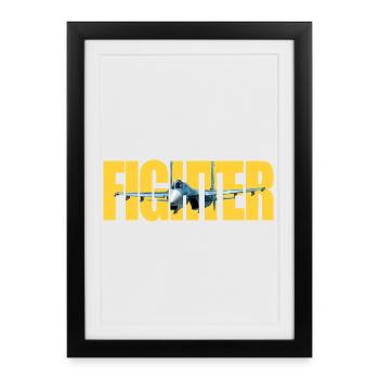 Fighter Su-27 - Framed poster (27 × 37 cm) - black - Front