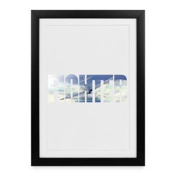Fighter Spitfire - Framed poster (27 × 37 cm) - black - Front