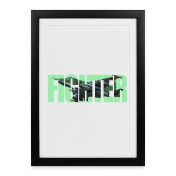 Fighter Su-25 - Framed poster (27 × 37 cm) - black - Front