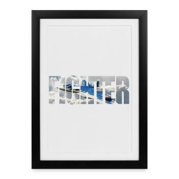 Fighter Su-57 - Framed poster (27 × 37 cm) - black - Front