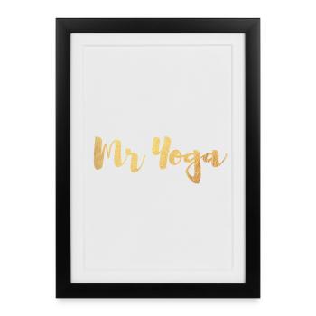 Mr. Yoga Partner Look Or Exclusif Couple Homme Homme - Affiche encadrée (27 × 37 cm) - noir - Devant
