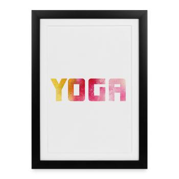 Yoga Holi Méditation om Namaste Aquarelle - Affiche encadrée (27 × 37 cm) - noir - Devant