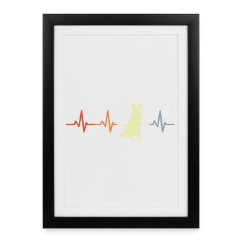 Battement de cœur du berger allemand - Affiche encadrée (27 × 37 cm) - noir - Devant