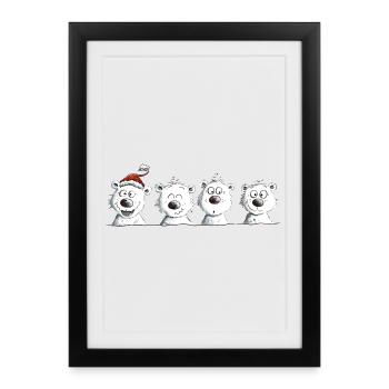 Happy Polar Bear Team Christmas - Framed poster (27 × 37 cm) - black - Front