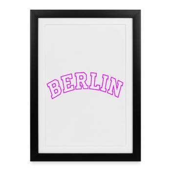 Neon Berlin Bow Typography - Framed poster (27 × 37 cm) - black - Front