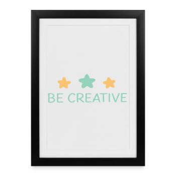 Soyez Créatif: Étoiles Pastel - Affiche encadrée (27 × 37 cm) - noir - Devant