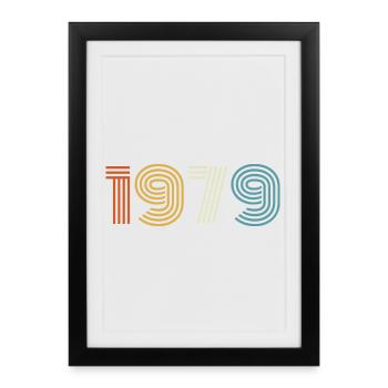 1979 Cadeau 1979 Vintage 1979 - Affiche encadrée (27 × 37 cm) - noir - Devant