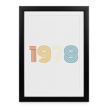 1978 Cadeau 1978 Vintage 1978 - Affiche encadrée (27 × 37 cm) - noir - Devant