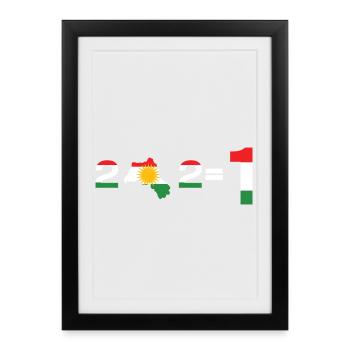 Kurdistan 2+2= 1 - Framed poster (27 × 37 cm) - black - Front