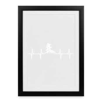 Snowboarder Heartbeat Snowboarding Snowboard - Framed poster (27 × 37 cm) - black - Front