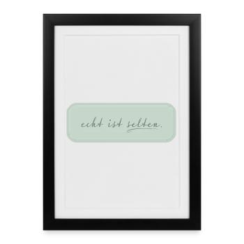 Le réel est rare – Typographie minimaliste - Affiche encadrée (27 × 37 cm) - noir - Devant