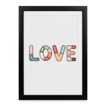 Love Patchwork Sewing Handmade Design - Framed poster (27 × 37 cm) - black - Front