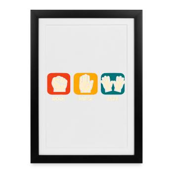 Rock Paper Jazz Musique Drôle Musicien Jazz Hands - Affiche encadrée (27 × 37 cm) - noir - Devant