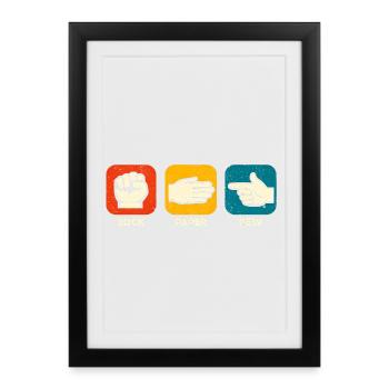 Stone Paper Pew Funny Weapon 2nd Constitutional Attachment - Framed poster (27 × 37 cm) - black - Front