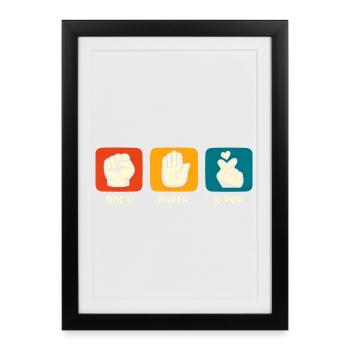 Rock Paper K-Pop Funny Korean Pop Lovers - Framed poster (27 × 37 cm) - black - Front