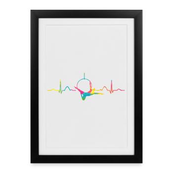 Anneau aérien Rythme de cœur Lyra Anneau aérien - Affiche encadrée (27 × 37 cm) - noir - Devant