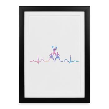Cheerpom pom girls Mom Cheerleading - Affiche encadrée (27 × 37 cm) - noir - Devant