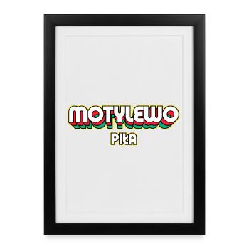 Butterfly Piła. Retro District Name - Framed poster (27 × 37 cm) - black - Front