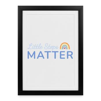 Little Steps Matter Rainbow Blue - Framed poster (27 × 37 cm) - black - Front