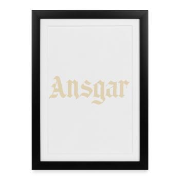 Ansgar Gothic Font Design - Framed poster (27 × 37 cm) - black - Front