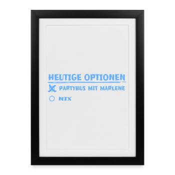 Party Marlene - Gerahmtes Poster (27 × 37 cm) - Schwarz - Vorne