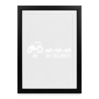 Tractor Pulls Car Chain - Framed poster (27 × 37 cm) - black - Front
