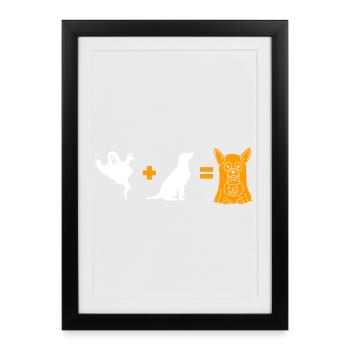 Funny Halloween Dog Ghost - Halloween Dog - Gerahmtes Poster (27 × 37 cm) - Schwarz - Vorne