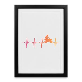 Quad Sunset Heartbeat ATV Quad Rider - Framed poster (27 × 37 cm) - black - Front