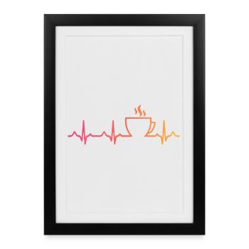 Sunset Coffee, Heartbeat, Coffee - Framed poster (27 × 37 cm) - black - Front