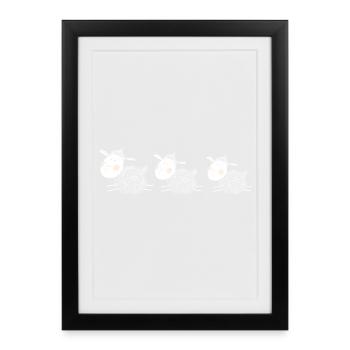 Three sheep are best friends - sheep - lamb - Framed poster (27 × 37 cm) - black - Front