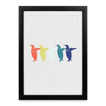 Pingouins - Affiche encadrée (27 × 37 cm) - noir - Devant