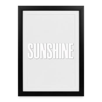 soleil vacances palm beach plage beauté - Affiche encadrée (27 × 37 cm) - noir - Devant