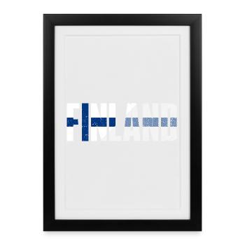 Finland Nordic Flag Stripe - Framed poster (27 × 37 cm) - black - Front