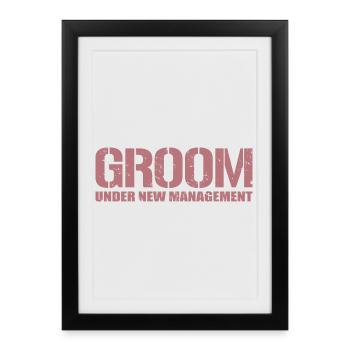 Groom Under New Management Bachelor Party drôle - Affiche encadrée (27 × 37 cm) - noir - Devant