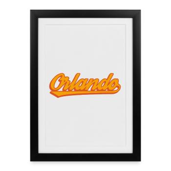 Orlando Retro Script - Framed poster (27 × 37 cm) - black - Front