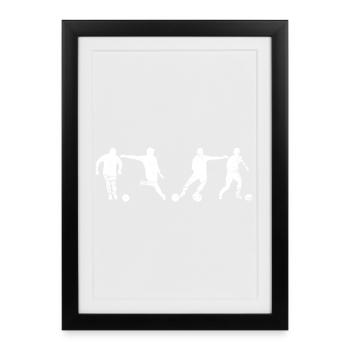 Fußballspieler - Gerahmtes Poster (27 × 37 cm) - Schwarz - Vorne