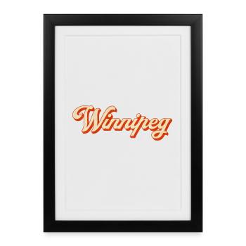 Winnipeg Retro Lettering - Framed poster (27 × 37 cm) - black - Front