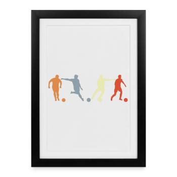 Dessin d’un joueur de football - Affiche encadrée (27 × 37 cm) - noir - Devant
