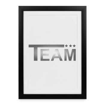 Équipe Stars Grey - Affiche encadrée (27 × 37 cm) - noir - Devant
