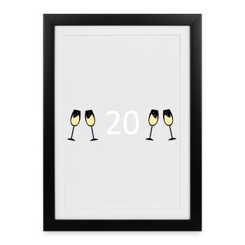 20e anniversaire 20 ans - Affiche encadrée (27 × 37 cm) - noir - Devant