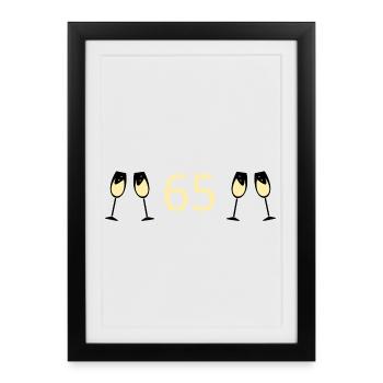 65e anniversaire 65e anniversaire 65 Numéro 65 - Affiche encadrée (27 × 37 cm) - noir - Devant