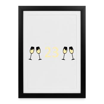 23rd Birthday 23 Years Anniversary 23 Years Number 23 - Framed poster (27 × 37 cm) - black - Front
